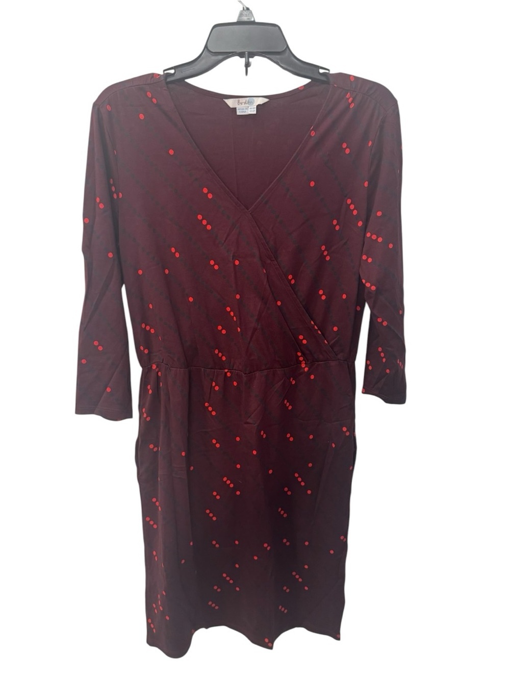 Boden Cressida faux wrap dress featuring a dotted pattern size 6R